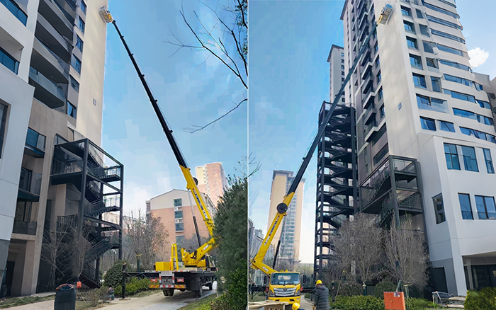 高樓施工遇 “攔路虎”？徐工 GKS45A 小飛臂 “精準走位”